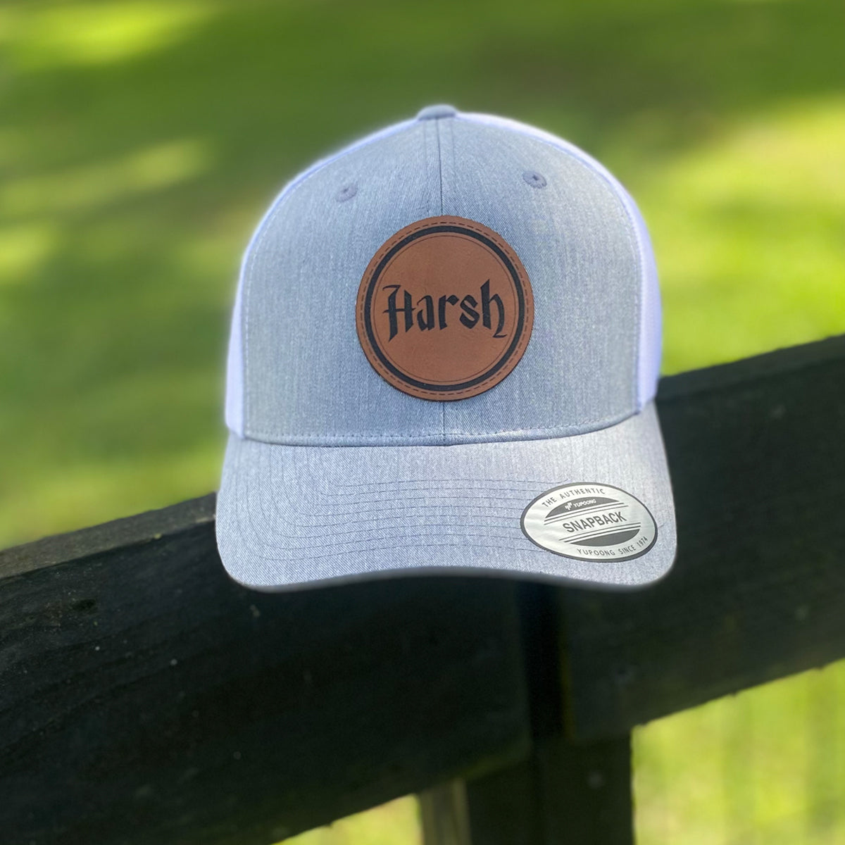 Custom YP Classics 6606 Retro Leather Patch Trucker Cap